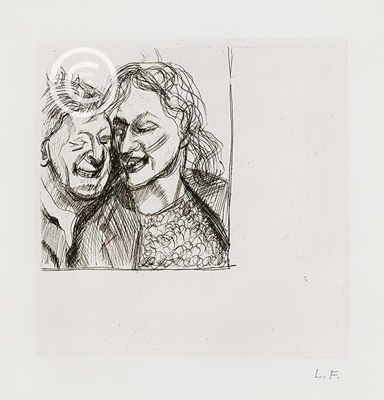 Lucian Freud "A Couple" 1982 Etching (ed of 25) 11.4cmx11.4cm