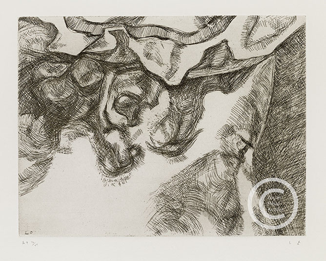 Lucian Freud "After Chardin (Small Plate)" 2000 Etching (ed of 80) 15.2cmx20.3cm