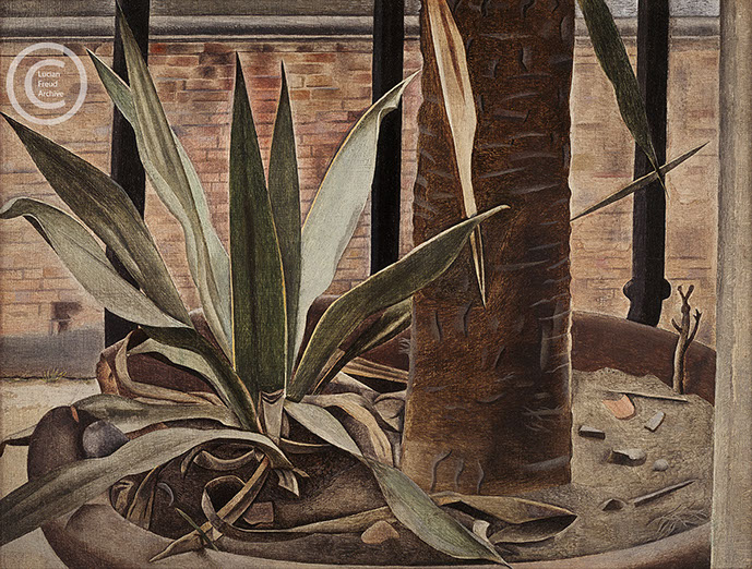 Lucian Freud "Balcony Still Life"  1951  Oil on Copper  14.5cm x 19.5cm      
