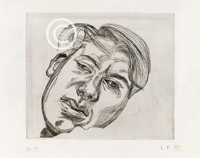 Lucian Freud "Bella (1st version)" 1982 Etching (5 proofs) 15.2cmx17.8cm