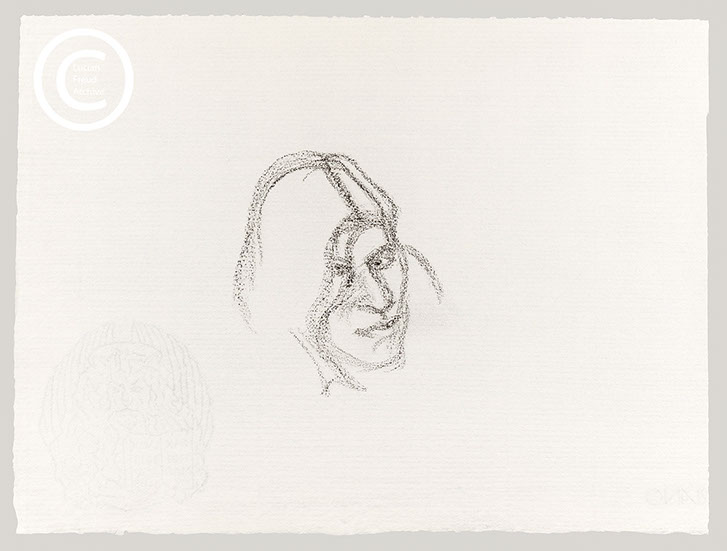 Lucian Freud 'Bella (l)' 1980's Pencil on Paper 24.5cmx33cm