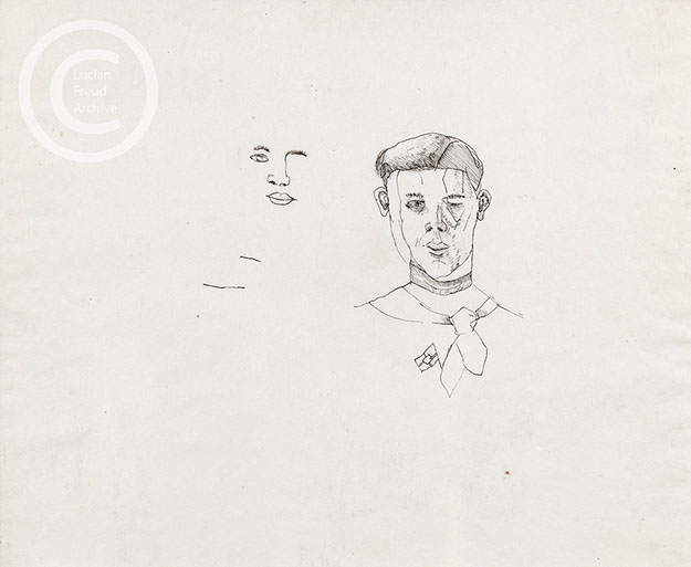 Lucian Freud 'Boy with Flag Sweater' 1941 Ink on paper 37.2cmx24.1cm