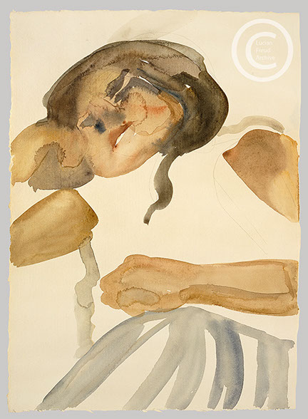Lucian Freud 'Child Resting' 1961 Watercolour on Paper 34.3cmx24.7cm