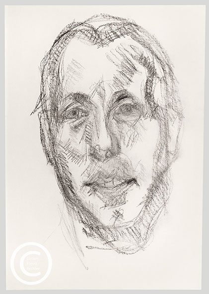 Lucian Freud 'David Dawson' c1998 Charcoal on Paper 41.1cmx28.9cm