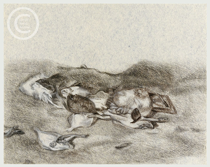 Lucian Freud 'Drawing after Turner' 1987 Charcoal and Chalk on Paper 31.7cmx40cm