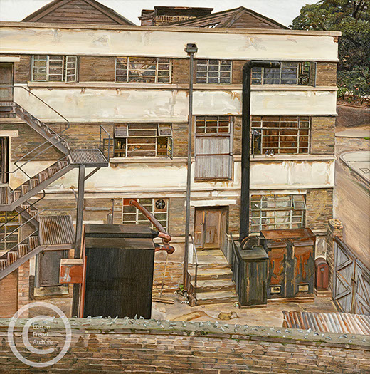 Lucian Freud "Factory in North London" 1972 Oil on Canvas 71cmx71cm