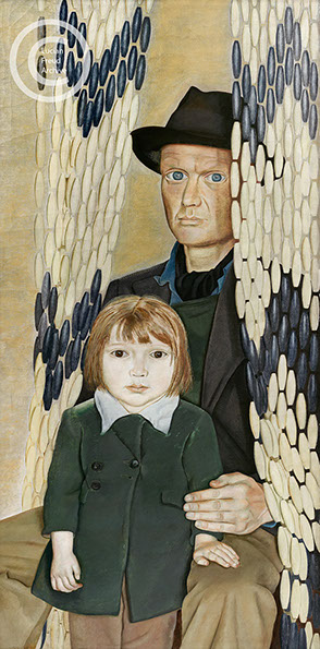Lucian Freud "Father and Daughter"  1949  Oil on Canvas  91.5cm x 45.7cm       