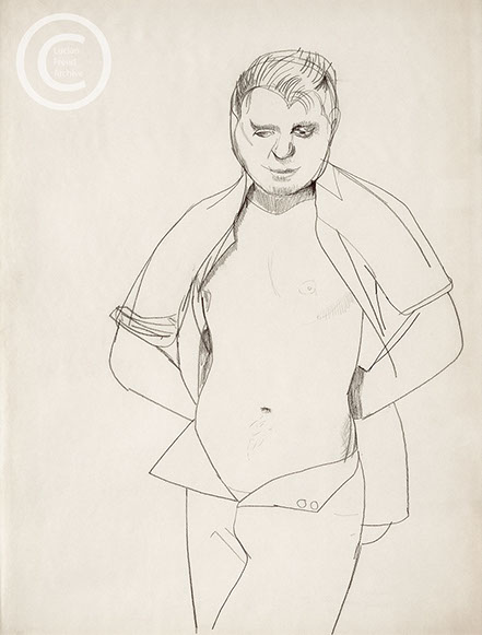 Lucian Freud 'Francis Bacon' (1) 1951 Crayon and Chalk on Paper 54.7cmx42cm