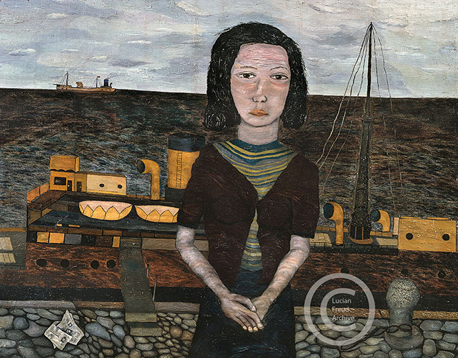 Lucian Freud "Girl on a Quay"  1941  Oil on Canvas  40.6cm x 50.2 cm 