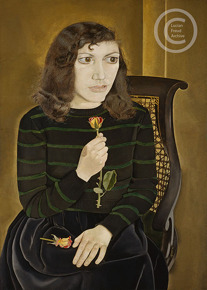 Lucian Freud "Girl with Roses"  1947-48  Oil on Canvas  105.5cm x 74.5cm 