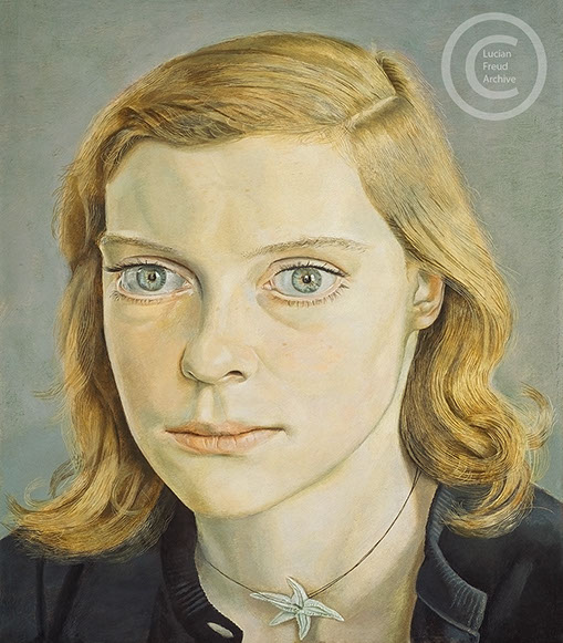 Lucian Freud 'Girl with Starfish Necklace' 1952 Oil on Panel 33cmx28.5cm.