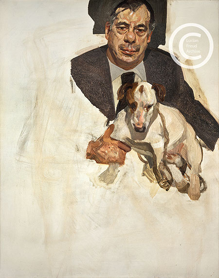 Lucian-Freud-"Guy-and-Speck-Fragment"-1981-Oil-on-Canvas-76.2cmx71cm