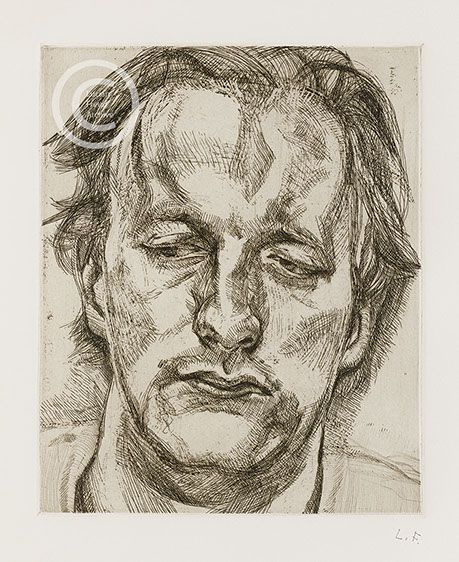 Lucian Freud "Head of a Man" 1986-1987 Etching (ed of 20) 22.6cmx18.3cm