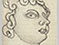 Lucian Freud 'Head of a Statue' 1944 Pencil on Paper 16.5cmx9cm