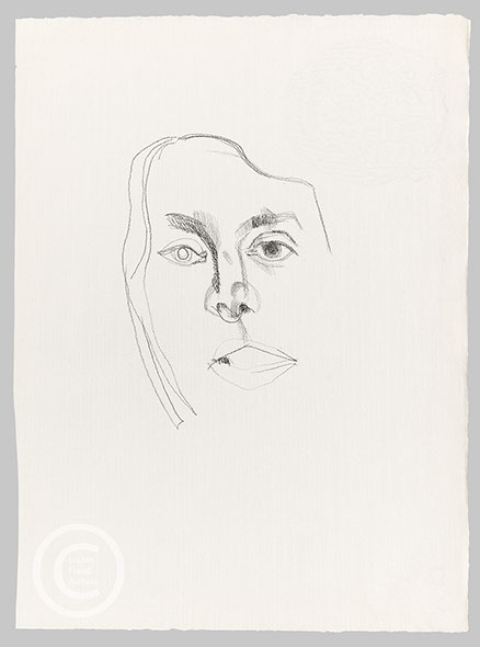Lucian Freud 'Head of a Woman' 1975 Pencil on Paper 33.3cmx24.8cm