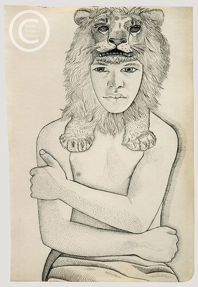 Lucian Freud 'Hercules' 1948 Ink on Paper 21.6cmx14cm