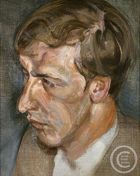 Lucian Freud "Lord Hartington" 1962 Oil on Canvas 25.4cm x 21cm