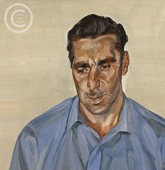 Lucian Freud "Man in a Blue Shirt" 1965 Oil on Canvas 59.7cm x 59cm