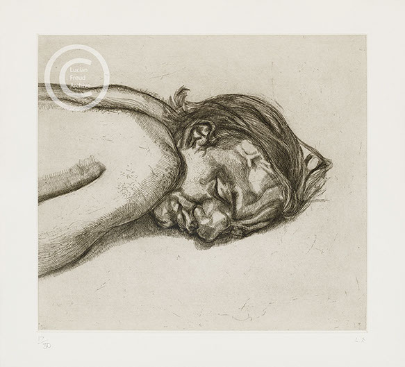 Lucian Freud "Man Resting" 1988 Etching (ed of 30) 36.9cmx41cm