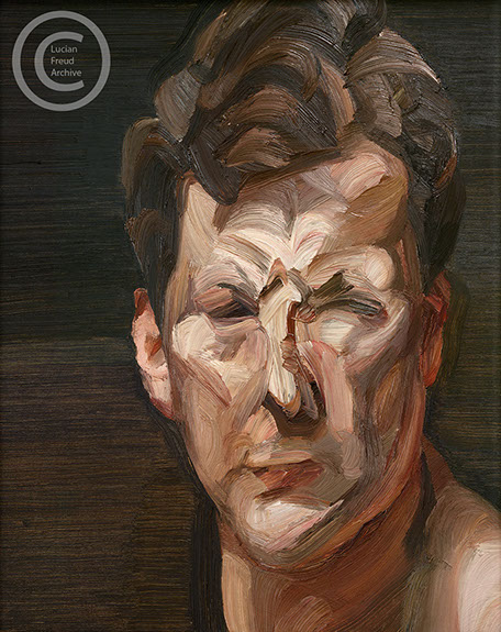 Lucian Freud "Man's Head (Self Portrait lll)" 1963 Oil on Canvas 30.5cm x 25cm