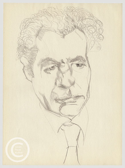 Lucian Freud 'Man Wearing Tie' 1960's Pencil on Paper 34.5cmx25.5cm