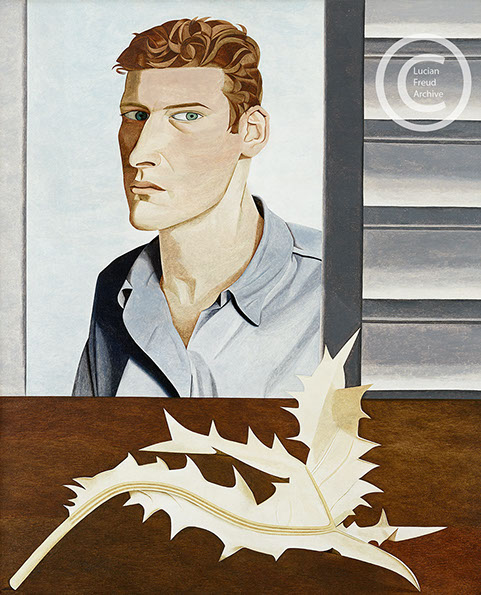 Lucian Freud "Man with a Thistle (Self Portrait)"  1946   Oil on Canvas   61cm x 50.2cm