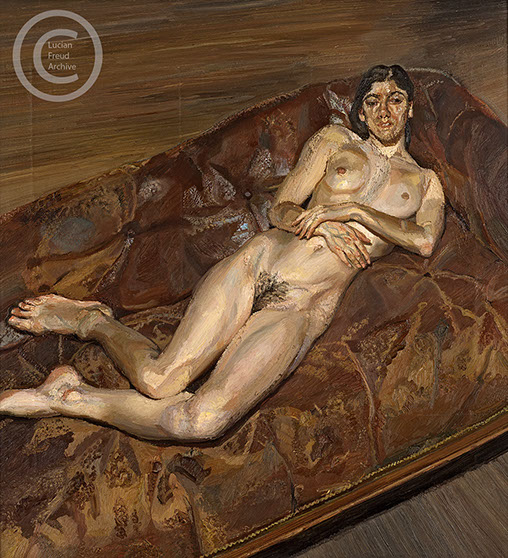 "Naked Portrait on a Red Sofa" 1989-1991 Oil on Canvas 100.2cmx90.2cm