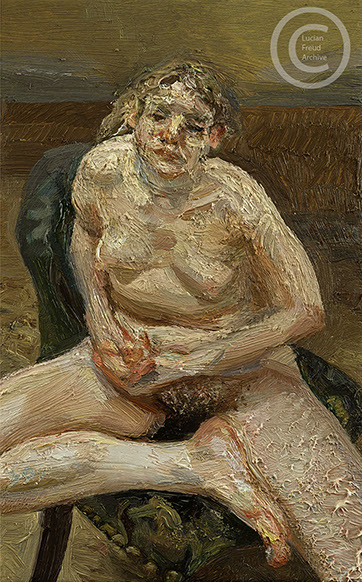"Resting on the Green Chair ll" 2000 Oil on Canvas 20.3cmx12.7cm