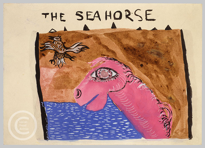 Lucian Freud 'Seahorse' c1939 Gouache on paper 18.2cmx25cm