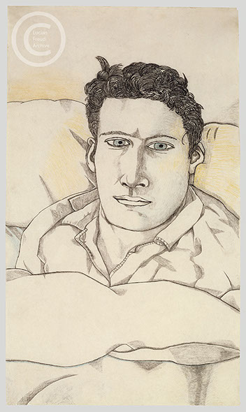 Lucian Freud 'Self-Portrait' 1943 Conte and Crayon on Paper 44.4cmx26cm
