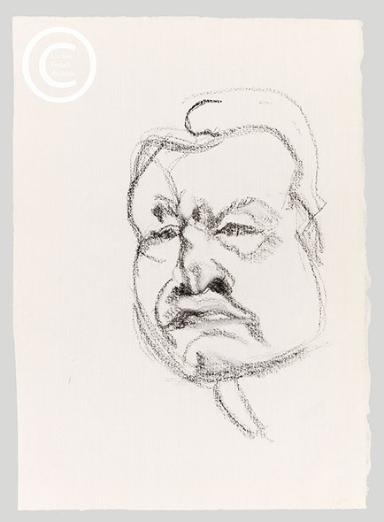 Lucian Freud 'Self Portrait' c1995 Charcoal on Paper 33.2cmx24cm