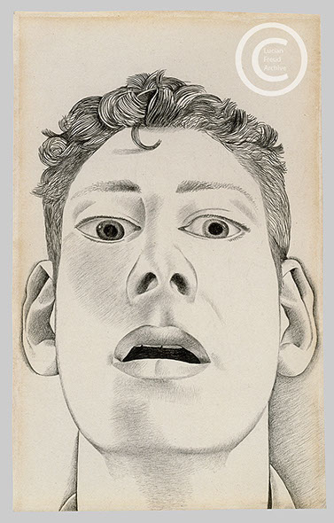 Lucian Freud 'Startled Man-Self Portrait' 1948 22.9cmx14cm