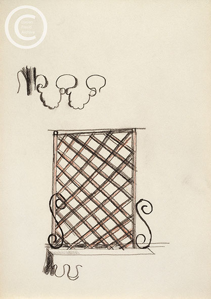 Lucian Freud 'Study for the Birds of Oliver Laronde (3)' Crayon on Paper 26cmx18.5cm