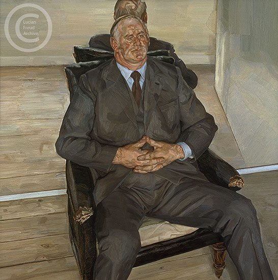 Lucian Freud "The Big Man" 1976-1977 Oil on Canvas 91.4cmx91cm