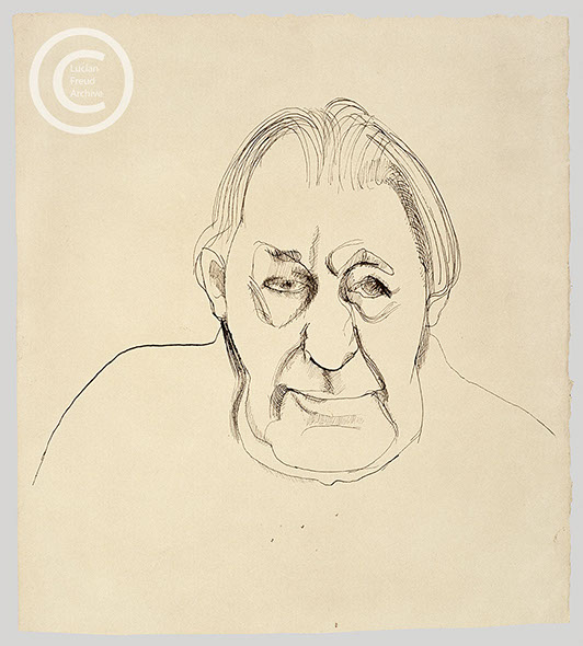 Lucian Freud 'The Painter's Father' c1965 Ink on Paper 26.6cmx24.1cm