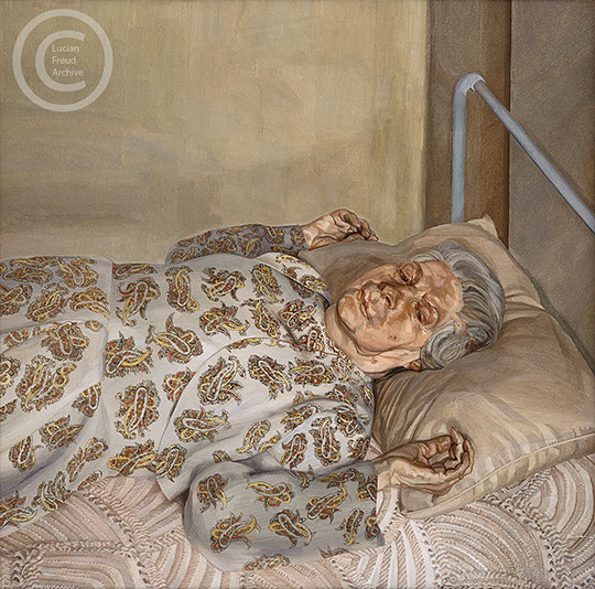 Lucian Freud "The Painter's Mother Resting l" 1976 Oil on Canvas 90.2cmx90cm