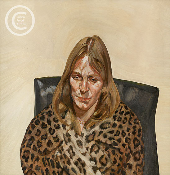 Lucian Freud "Woman in a Fur Coat" 1967-1968 Oil on Canvas 60cmx60cm