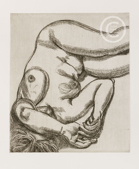 Lucian Freud "Woman on a Bed" 1991-1992 Etching (ed of 30) 23.8cmx20.6cm