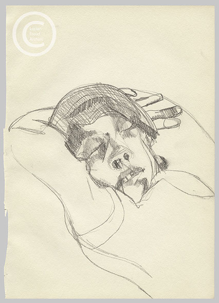 Lucian Freud 'Woman Resting' c1970 Pencil on Paper 25.4cmx18cm